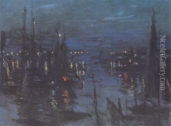 Le Port Du Havre, Effet Du Nuit Oil Painting - Claude Monet
