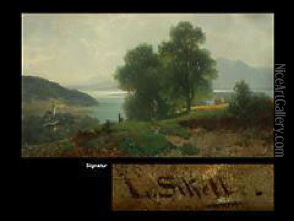 Landschaft Mit Blick Uber Den Tegernsee Oil Painting - Ludwig, Louis Von Sckell
