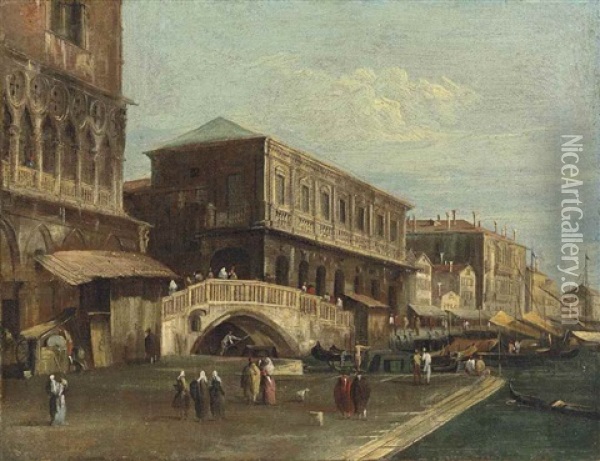 The Riva Degli Schiavoni, Venice, Seen From The Bacino Di San Marco Oil Painting - Niccolo Guardi