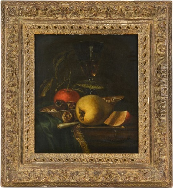 Nature Morte Aux Fruits Et Verre De Vin Oil Painting - Juriaen van Streeck