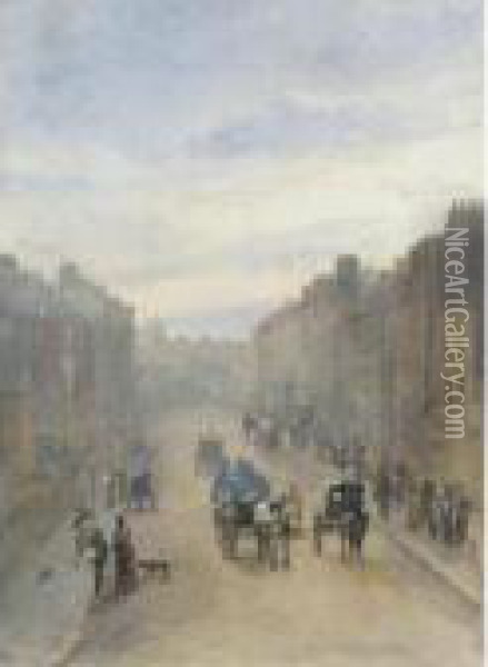 View In Pembroke Street, Dublin Oil Painting - Mildred Anne Butler