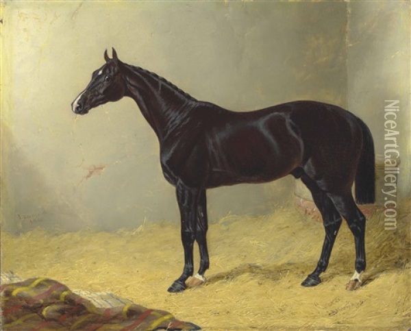 Launcelot In A Stable Oil Painting - John Frederick Herring the Elder