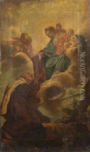The Vision Of Saint Simon Stock Oil Painting - Etienne (le Romain) Parrocel
