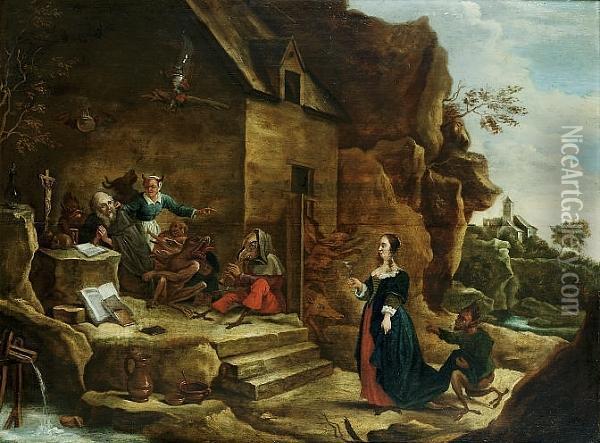 Manner Of , 18th Century Oil Painting - David The Younger Teniers