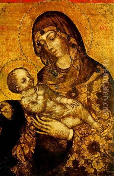 Madonna and Child Oil Painting - Michele (di Taddeo di Giovanni Bono) Giambono