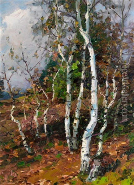 Birken In Der Heide Oil Painting - Alexander Max Koester