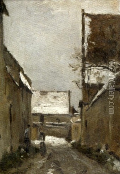 Rue En Hiver Oil Painting - Stanislas Lepine