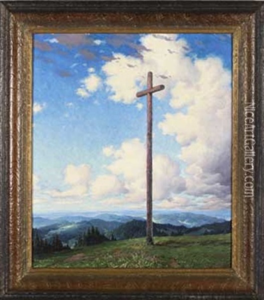 Gipfelkreuz Auf Dem Feldberg Oil Painting - Karl Hauptmann