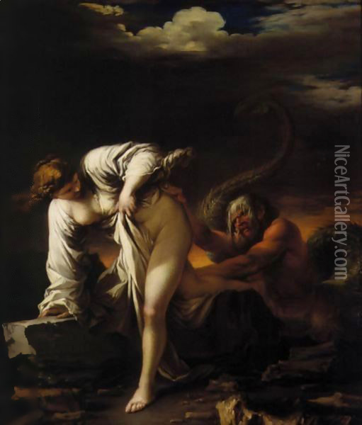 Glaucus and Scylla Oil Painting - Salvator Rosa