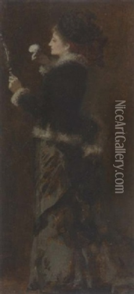 Junge Dame Oil Painting - Albert von Keller