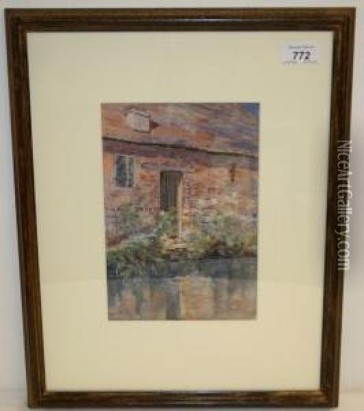 Moat, Groombridge Hall, Kent Oil Painting - Frederick George Cotman