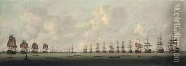 The Naval Review, Spithead, 1814 Oil Painting - Nicholas Pocock