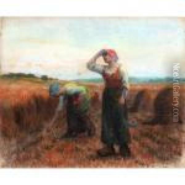 The Gleaners Oil Painting - Aime Perret