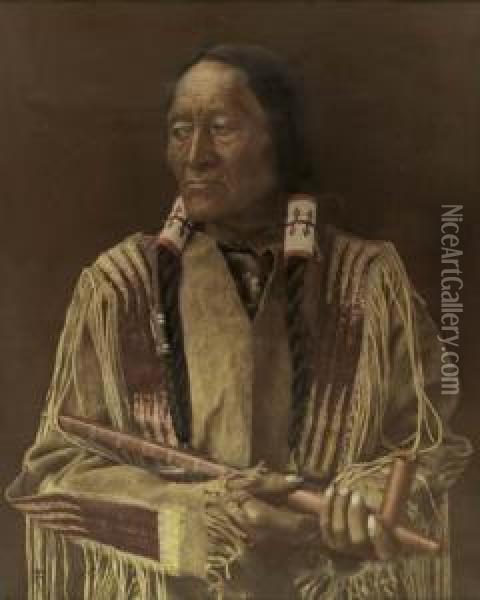Chief Venturo, Taos Oil Painting - Carl Moon