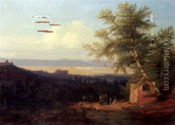 Italianate Landscape Oil Painting - Johan Christian Dahl