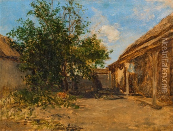 Ungarischer Bauernhof Oil Painting - August Xaver Carl von Pettenkofen