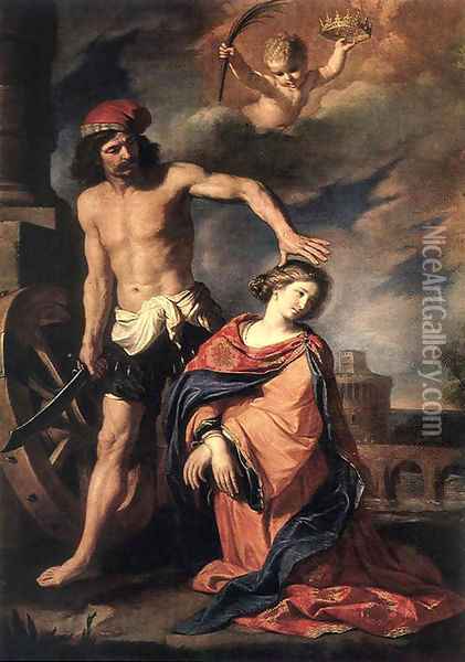 Martyrdom of St Catherine 1653 Oil Painting - Guercino