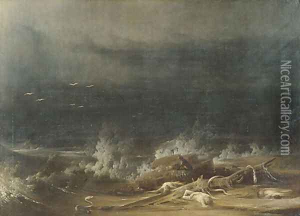 The Deluge towards Its Close Oil Painting - Joshua Shaw