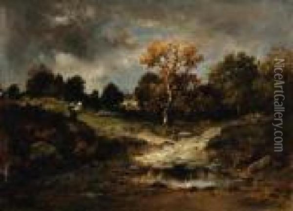 A Clearing In A Wooded Landscape Oil Painting - Narcisse-Virgile D Az De La Pena