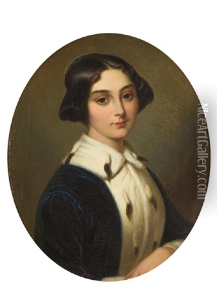 Bildnis Der Caroline Henriette Anna Von Wattenwyl-von Wattenwyl Oil Painting - Albert Walch