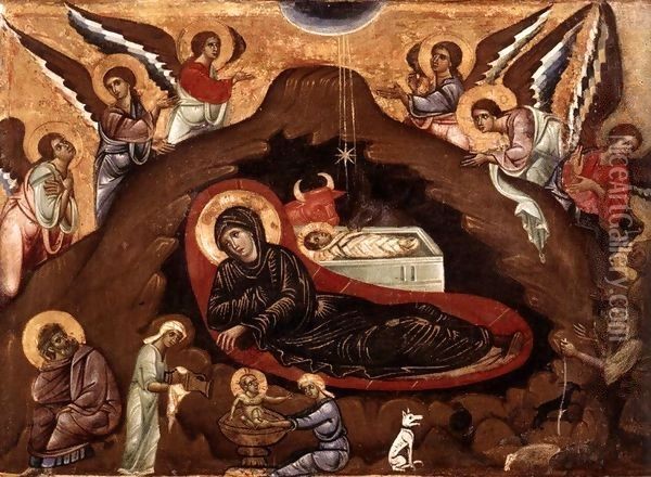 The Nativity Oil Painting - Siena Guido da