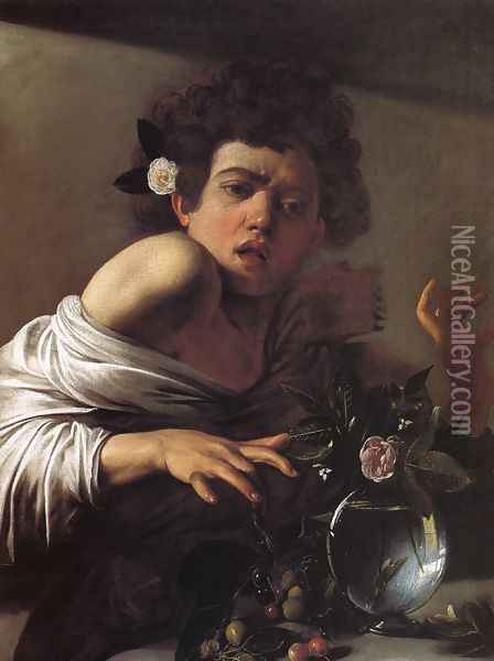 Boy Bitten by a Lizard c.1592-93 Oil Painting - Caravaggio