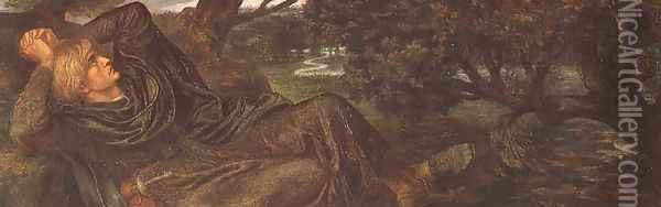 Predella, The Blessed Damozel Oil Painting - Dante Gabriel Rossetti