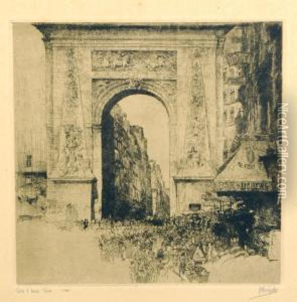 Porte Saint-denis A Paris Oil Painting - Jules De Bruycker