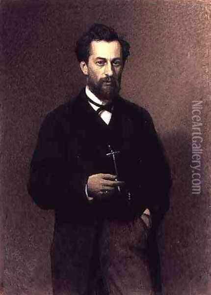 Portrait of Mikhail Konstantinovich Klodt (1832-1902), 1871 Oil Painting - Ivan Nikolaevich Kramskoy