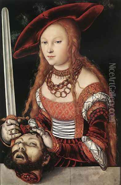 Judith with the Head of Holofernes c. 1530 Oil Painting - Lucas The Elder Cranach