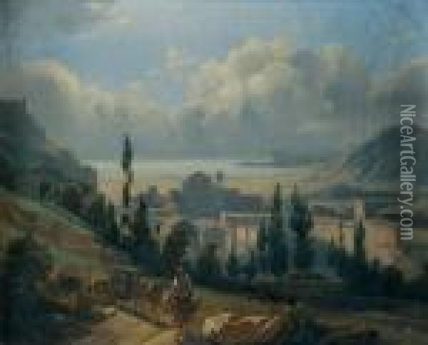 Paysage D'italie Oil Painting - Achille-Etna Michallon