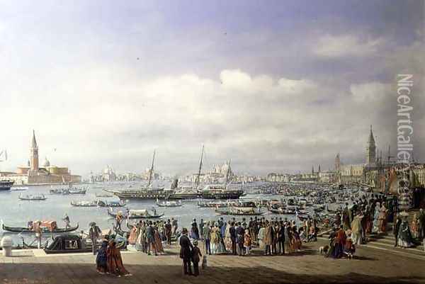 Napoleon III Arriving in Venice Oil Painting - Francesco Zanin