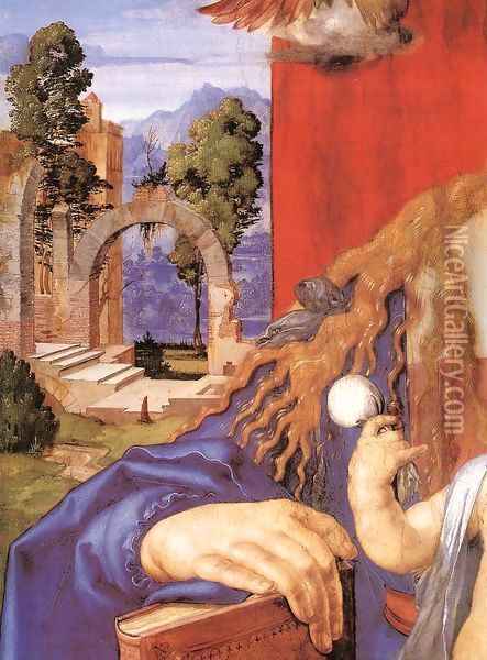 Madonna with the Siskin (detail) 2 Oil Painting - Albrecht Durer