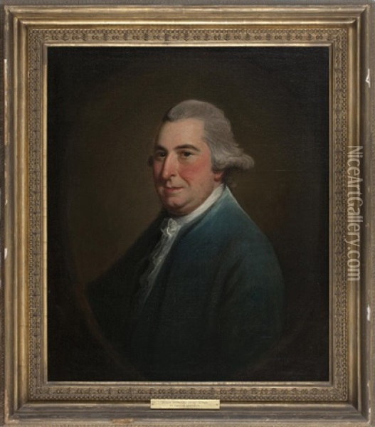 Half-length Portrait Of John Howard In Blue Coat Oil Painting - David Martin