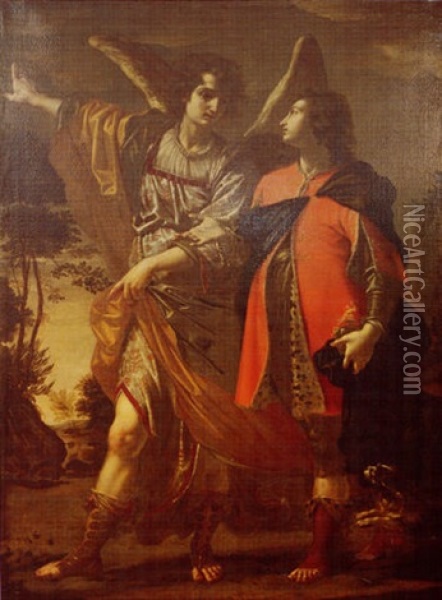 Tobias And The Angel Oil Painting - Cesare Dandini