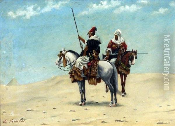 Pair Of Arabian Views Oil Painting - De Hoenische