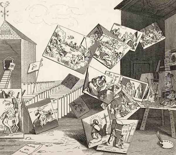 The Battle of the Pictures from The Works of Hogarth Oil Painting - William Hogarth