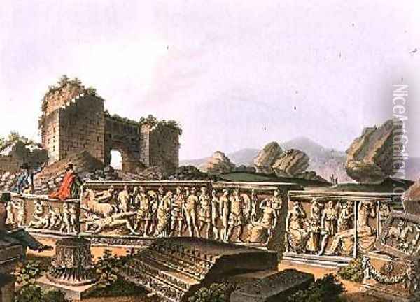 Fragments at Ephesus 1810 Oil Painting - Luigi Mayer