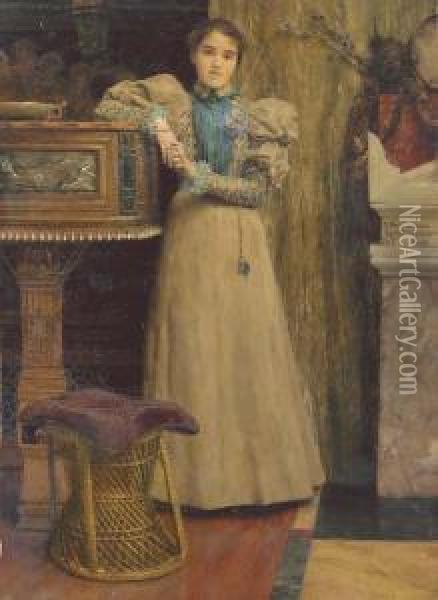 Portrait Of Clothilde Enid, Daughter Of Edward Onslow Ford Oil Painting - Sir Lawrence Alma-Tadema