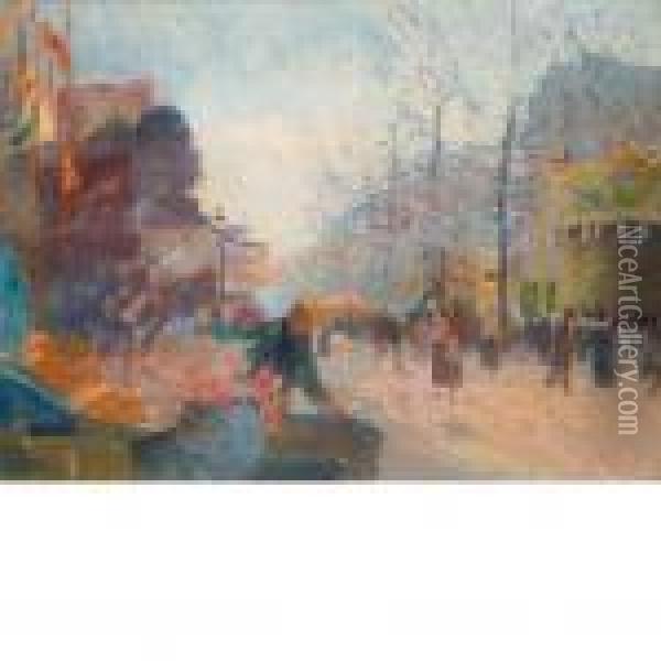 Marchand - Boulevard De Clichy Oil Painting - Elie Anatole Pavil