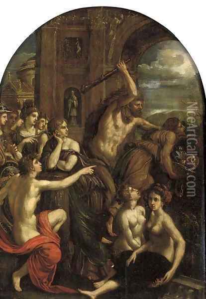 The Madness of Hercules Oil Painting - Hans Von Aachen
