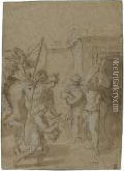 The Triumph Of David Oil Painting - Acopo D'Antonio Negretti (see Palma Giovane)