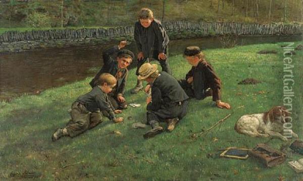 The Little Gamblers Oil Painting - Eugene Siberdt