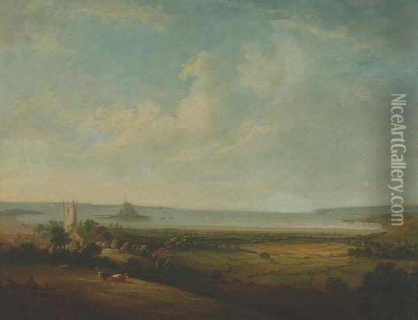 'st Michael's Mount And Mount's Bay' Oil Painting - William Brooks