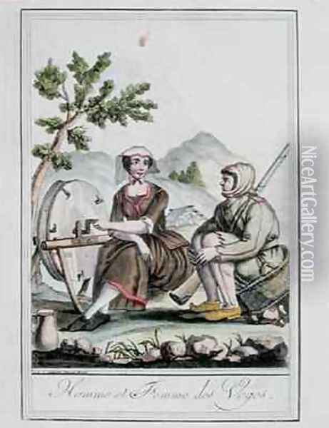 A Man and Woman from the Vosges Oil Painting - Jacques Grasset de Saint-Sauveur