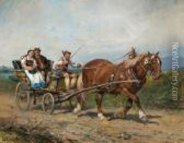 Wagon Ride On Friday Oil Painting - Julius von Blaas