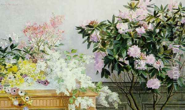 Spring flowers in an interior Oil Painting - Johanne Nicoline Louise Frimodt