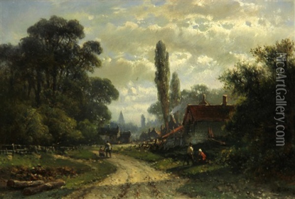 On The Outskirts Of A Dutch Town Oil Painting - Abraham Hulk the Younger
