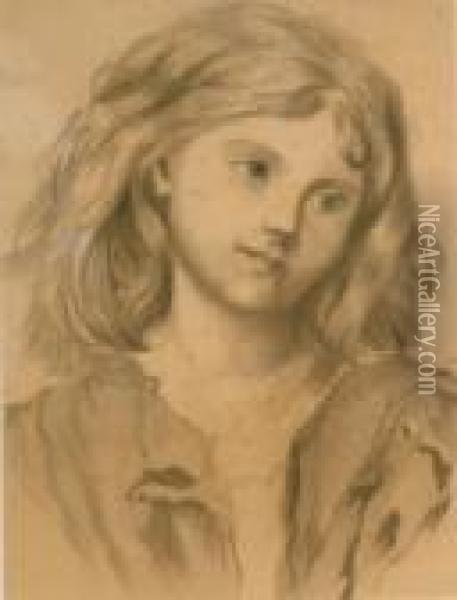 Portrait Of A Young Girl Oil Painting - Vincenzo Gemito