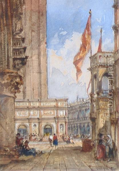 Venice 'wwylde' (lower Right) Oil Painting - William Wyld